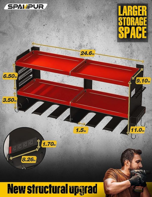 Power Tool Organizer with Charging Station